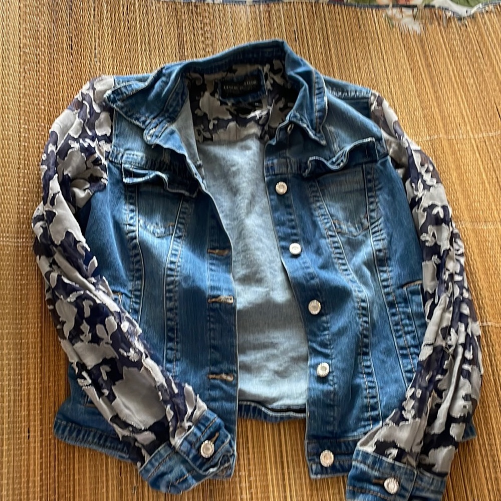 Live a Little Lace Sleeved Jean Jacket